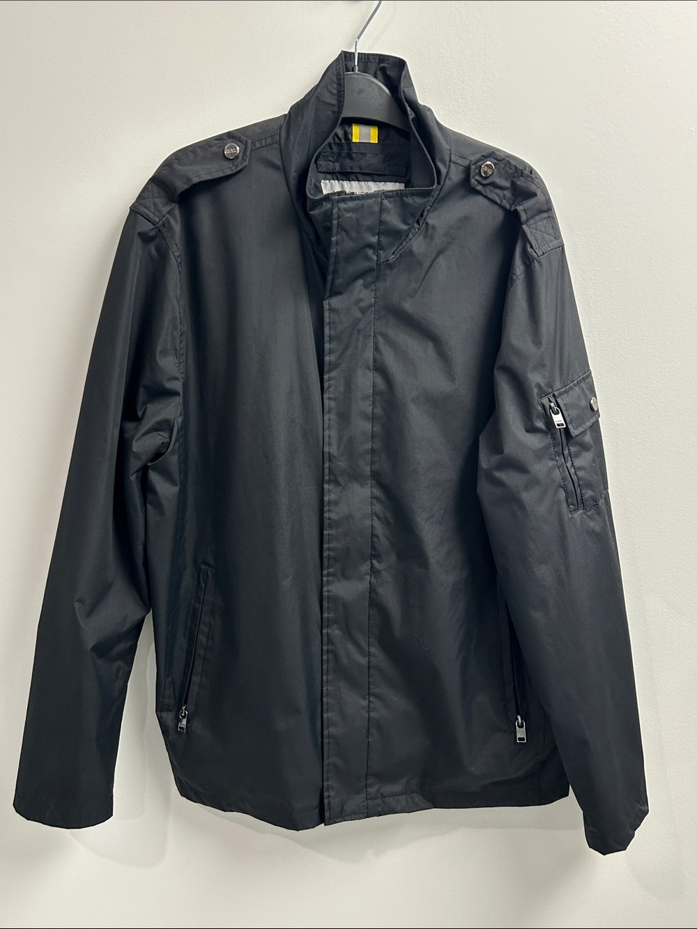 Marc New York Black Lightweight Zip-Front Rain Jacket